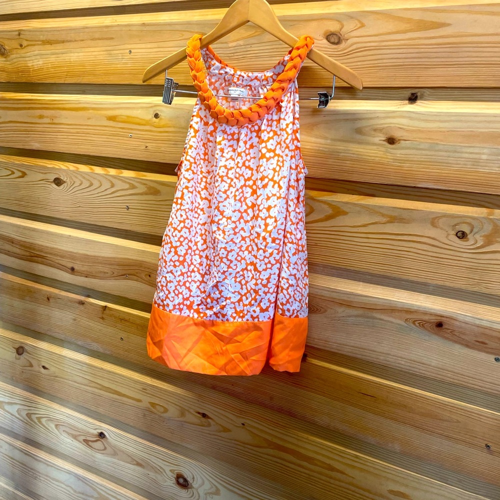 Orange and white Banana Republic blouse